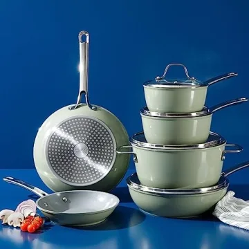 Sur La Table Kitchen Essentials 10 Piece Cookware Set - Green