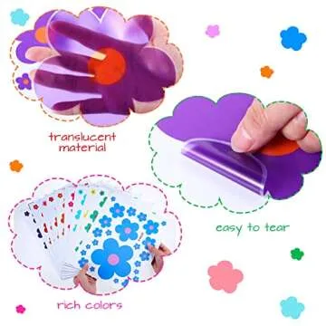 288 Pcs Y2k Cute Flowers Wall Sticker Colorful Floral Wall Decal Vinyl Peel and Stick Preppy Hippie Stickers Aesthetic Wall Flowers Wall Decor for Nursery Bedroom(9.1 x 11.4 Inch,Bright Colors)