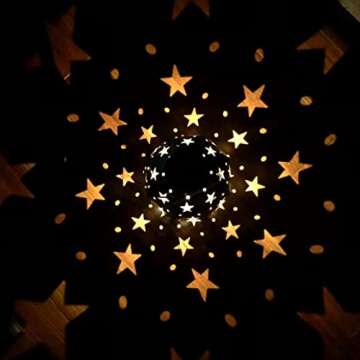 Maggift 2 Pack Star Solar Lantern Solar Powered Decorative Hanging lights for Indoor Outdoor Halloween Christmas Garden Patio Yard Holiday Party