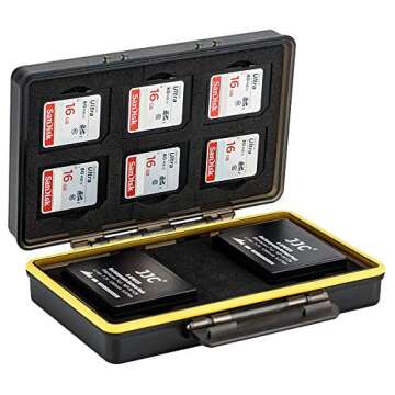 SD Card Holder & Camera Battery Case for 6 SD SDHC SDXC Memory Cards + 2 Fuji Fujifilm NP-W126 NP-W126S Batteries on X100VI X-T3 X-T30 X-T100 X100F X-A10 X-Pro2 X-Pro1 X-T2 X-T1 X-T20 X-T10 X-E3 E2