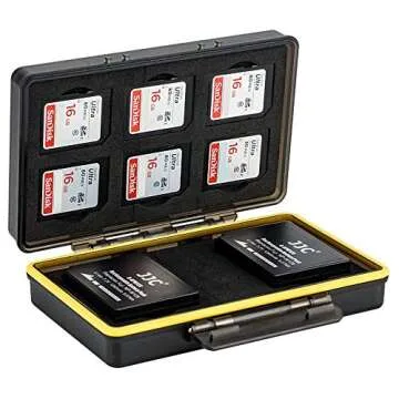 SD Card Holder & Camera Battery Case for 6 SD SDHC SDXC Memory Cards + 2 Fuji Fujifilm NP-W126 NP-W126S Batteries on X100VI X-T3 X-T30 X-T100 X100F X-A10 X-Pro2 X-Pro1 X-T2 X-T1 X-T20 X-T10 X-E3 E2