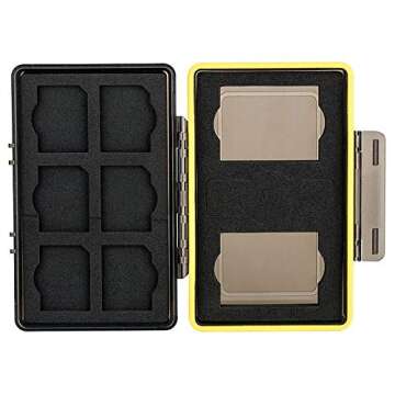 SD Card Holder & Camera Battery Case for 6 SD SDHC SDXC Memory Cards + 2 Fuji Fujifilm NP-W126 NP-W126S Batteries on X100VI X-T3 X-T30 X-T100 X100F X-A10 X-Pro2 X-Pro1 X-T2 X-T1 X-T20 X-T10 X-E3 E2