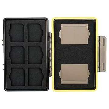 SD Card Holder & Camera Battery Case for 6 SD SDHC SDXC Memory Cards + 2 Fuji Fujifilm NP-W126 NP-W126S Batteries on X100VI X-T3 X-T30 X-T100 X100F X-A10 X-Pro2 X-Pro1 X-T2 X-T1 X-T20 X-T10 X-E3 E2