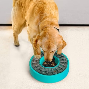 vivaforte Slow Feeder Dog Bowl - Rotate Lid to Unlock Yummy Treats - Challenging Dog Puzzle Toy - Pu...
