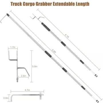 Truck Cargo Grabber,Telescoping Pickup Truck Bed Retriever Tool,Bed Buddy Truck Tool Magnetic,Truck Bed Reach Tool,Bed Buddy Truck Tool,Effortless Item Retrieval (59in)