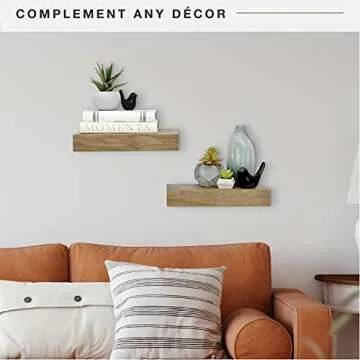 MCS Floating Shelf, Stylish Gray Wall Storage, 2-Pack