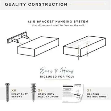 MCS Floating Shelf, Stylish Gray Wall Storage, 2-Pack