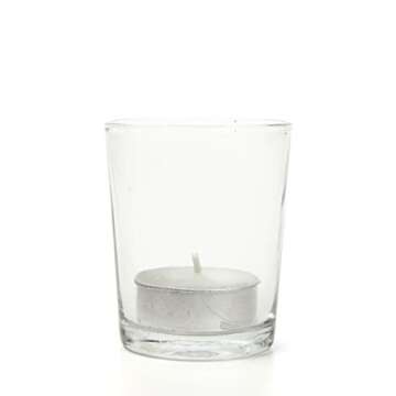 Hosley's Set of 72 Crystal Clear Votive/Tea Light Glass Candle Holders. Bulk Buy. Ideal for Parties, Wedding, Special Events, Aromatherapy and Everyday Use. Tealights O2