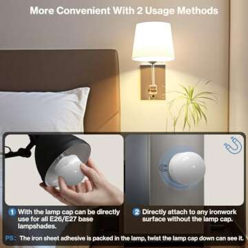 Cadrim Rechargeable Light Bulb, Battery Operated Emergency Lamp with Remote LED Bulbs Detachable Cha...