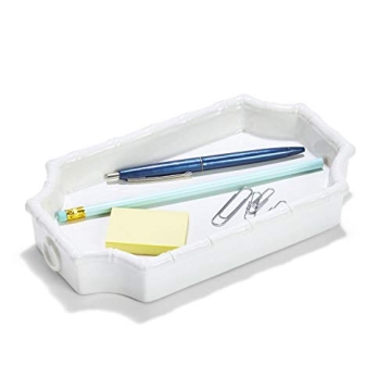 Two's Company Faux Bamboo Fretwork Desk Tray - Elegant Storage Solution