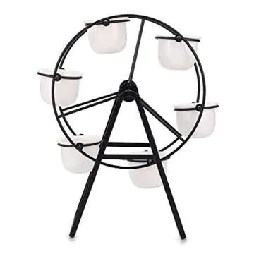 Stylish JUXYES Ferris Wheel Planter with 6 Ceramic Pots