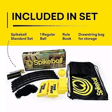Spikeball The Original Kit 1-Ball Game Set - Outdoor Games, Yard Games & Camping Games - Includes 1 Ball, 1 Net, Drawstring Bag & Rulebook Set for Lawn & Yard Games