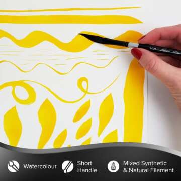 Silver Brush Limited 3012S-1/4 Black Velvet Dagger Striper Paintbrush for Watercolor, Gouache, Inks, & Dyes, Size 1/4 Inch, Short Handle