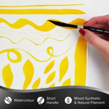 Silver Brush Limited 3012S-1/4 Black Velvet Dagger Striper Paintbrush for Watercolor, Gouache, Inks, & Dyes, Size 1/4 Inch, Short Handle