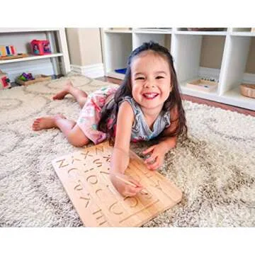 Montessori Wood Alphabet Tracing Board for Kids