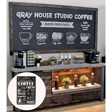 Charming Coffee Bar Sign 8x12 for Kitchen Decor