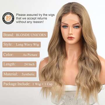 Synthetic Lace Front Ombre Dirty Blonde Wig for Women