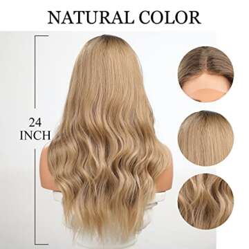 Synthetic Lace Front Ombre Dirty Blonde Wig for Women