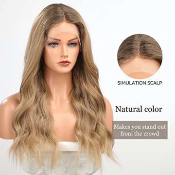 Synthetic Lace Front Ombre Dirty Blonde Wig for Women