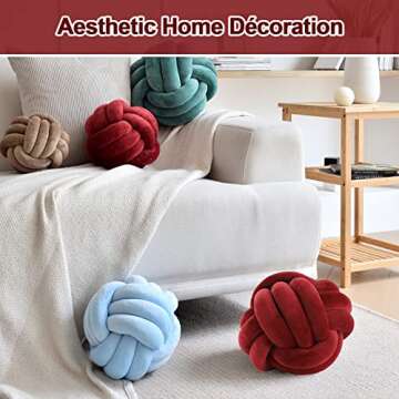 ZAKUN Knot Pillow Ball, Soft Round Throw Pillow Cushion Home Decorative Ball Pillows, Handmade Plush...