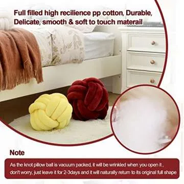 ZAKUN Knot Pillow Ball, Soft Round Throw Pillow Cushion Home Decorative Ball Pillows, Handmade Plush Throw Knotted Pillow for Home Décor Children Play Knot Ball