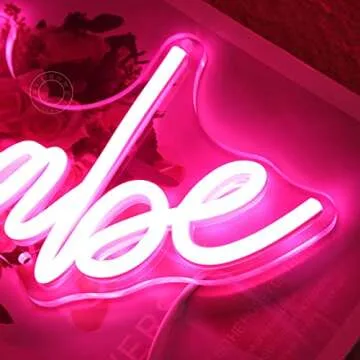 SYLHOME Pink Lash Babe Neon Light Sign Lash Beauty Salon Gorgeous Lady Girls Bedroom Game Room Wall Decor Sign for Party Birthday Christmas Gifts USB 5V 15.8"X6.5"