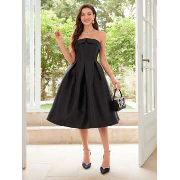 VICICSKY Women's Strapless Satin Short Prom Dress for All Occasions