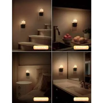 Flameless Candle Night Light, Night Lights Plug into Wall 2 Pack, LED Candle Night Light with Light Sensor, 0-100LM Dimmable Night Light Plug in, 3000K Soft White Nightlight for Kids Hallway Bathroom