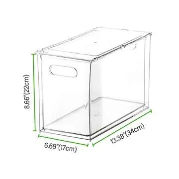 loobuu Plastic Storage Drawer, Clear Stackable Storage Bin, Multi-Use Large Organization Solution for Kitchen, Pantry, Bathroom, Home, Snack, Makeup, Under Sink Organizer Vanity Cabinet
