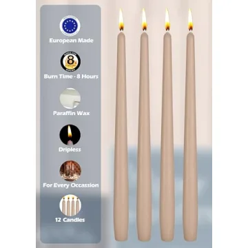 Hyoola Tall Taper Candles - Elegant Dripless Dinner Candles