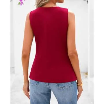 BTFBM Summer Sleeveless Blazer Vest for Women