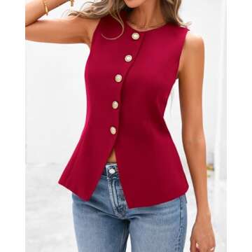 BTFBM Summer Sleeveless Blazer Vest for Women