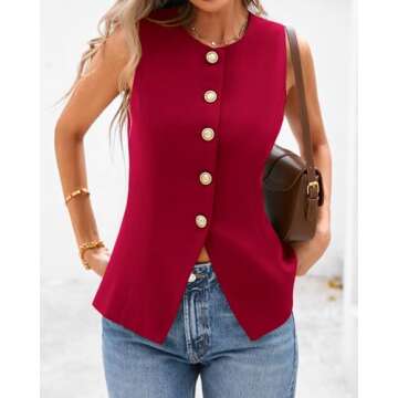 BTFBM Summer Sleeveless Blazer Vest for Women