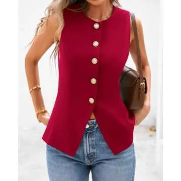 BTFBM Summer Sleeveless Blazer Vest for Women