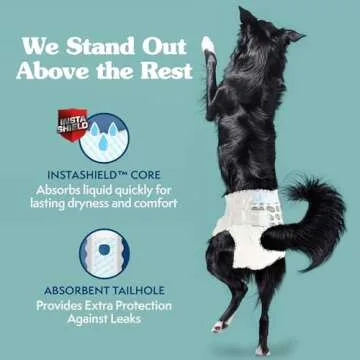 Simple Solution Disposable Dog Diapers for Female Dogs, True Fit, Absorbent, Leak Proof with Wetness Indicator, XL Puppy & Doggie Period Pad and Pee Diaper, For Large Pets, 18-27 Inch Waist, 30 Count