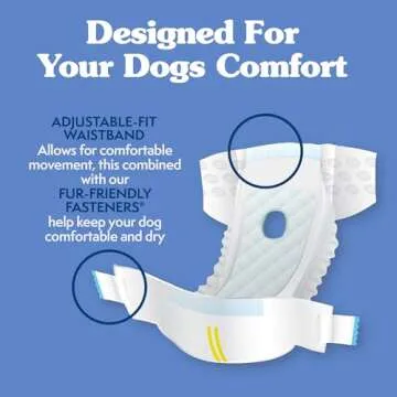 Simple Solution Disposable Dog Diapers for Female Dogs, True Fit, Absorbent, Leak Proof with Wetness Indicator, XL Puppy & Doggie Period Pad and Pee Diaper, For Large Pets, 18-27 Inch Waist, 30 Count