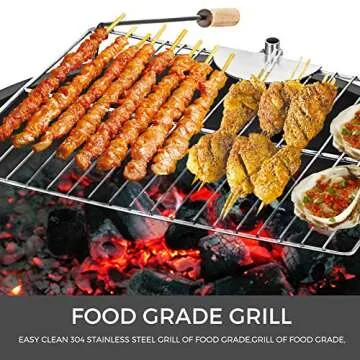 VBENLEM 25.6 Inch Fire Pit Rings with Grate Fire Pit Insert 3.0mm Thickness Solid Steel Heavy-Duty Outdoor Fire Ring with 19.3 x 15.4 Inch Camping Park Grill for Outdoor Camping