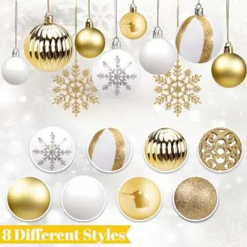 DomeStar 100PCS Christmas Tree Ornaments Shatterproof Baubles