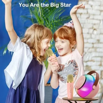 Mini Karaoke Machine - Kids & Adults with 2 Microphones