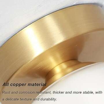 VUCICA Flower Ceramic Shade Semi Flush Mount Ceiling Lighting Simple Gold Hallway Ceiling Lights Fixture Vintage Mini Ceiling Lamp, for Bedroom Corridor