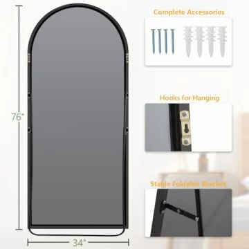 MELOMOIR 76-inch Full Length Arched Mirror for Home Styling