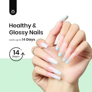 Beetles 2Pcs Hema Free Gel Base and Top Coat Set No Wipe, Upgraded Mild Formula Glossy Top Coat Long Lasting Effect Soak Off No More Damaged Nails