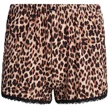 Rene Rofe Women's 3-Piece Pajama Set - Shorts, Cami and Robe, African Leopard, Size X-Large