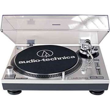 Audio-Technica AT-LP120-USB Direct-Drive Professional Turntable (USB & Analog), Silver (ATLP120 USB)