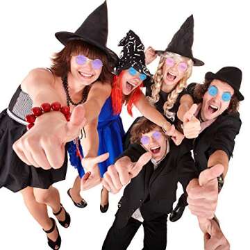 Skeleteen Pink Round Hippie Glasses for 60's Costumes