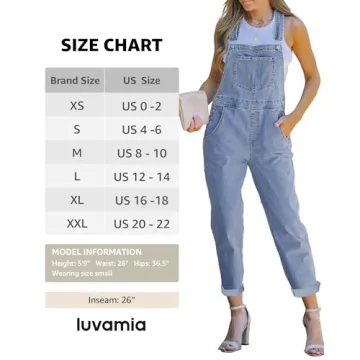 Luvamia Women's Loose Fit Denim Overall Jumpsuit - Chic & Comfortable