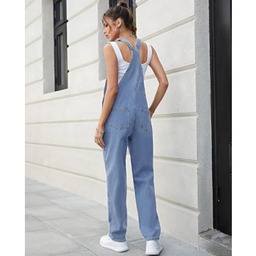 Luvamia Women's Loose Fit Denim Overall Jumpsuit - Chic & Comfortable