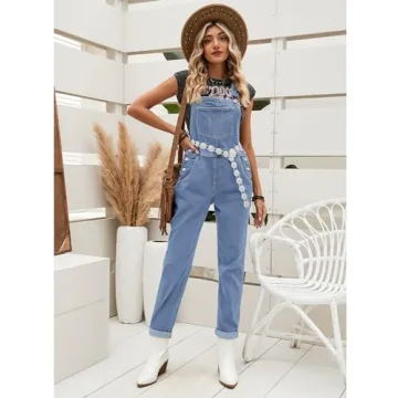 Luvamia Women's Loose Fit Denim Overall Jumpsuit - Chic & Comfortable