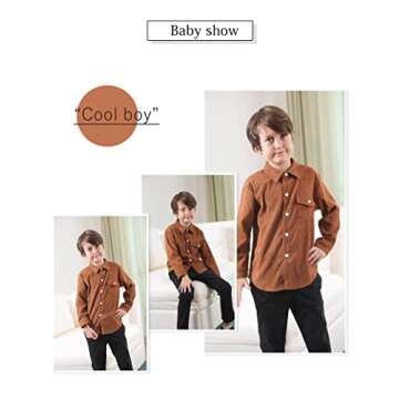 bilison Kids Toddler Boy Clothes Long Sleeve Corduroy Lapel Button Down Shirt Top Little Boys Shirts...