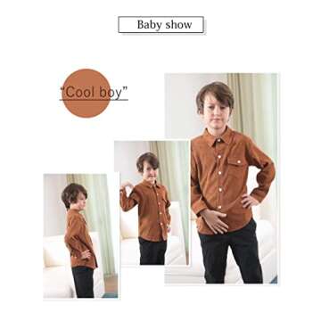 Stylish Bilison Toddler Boy Corduroy Shirt for Kids